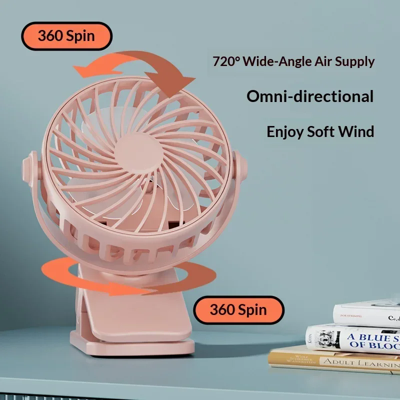 Oscillating Fan Clip - USB Charged Clip Fan Mini Cooling