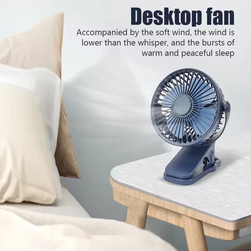 Oscillating Fan Clip - Clip Fan Rechargeable Portable Rechargeable 720°Rotatable